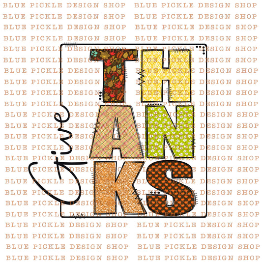 Give Thanks - DIGITAL DESIGN- INSTANT DOWNLOAD