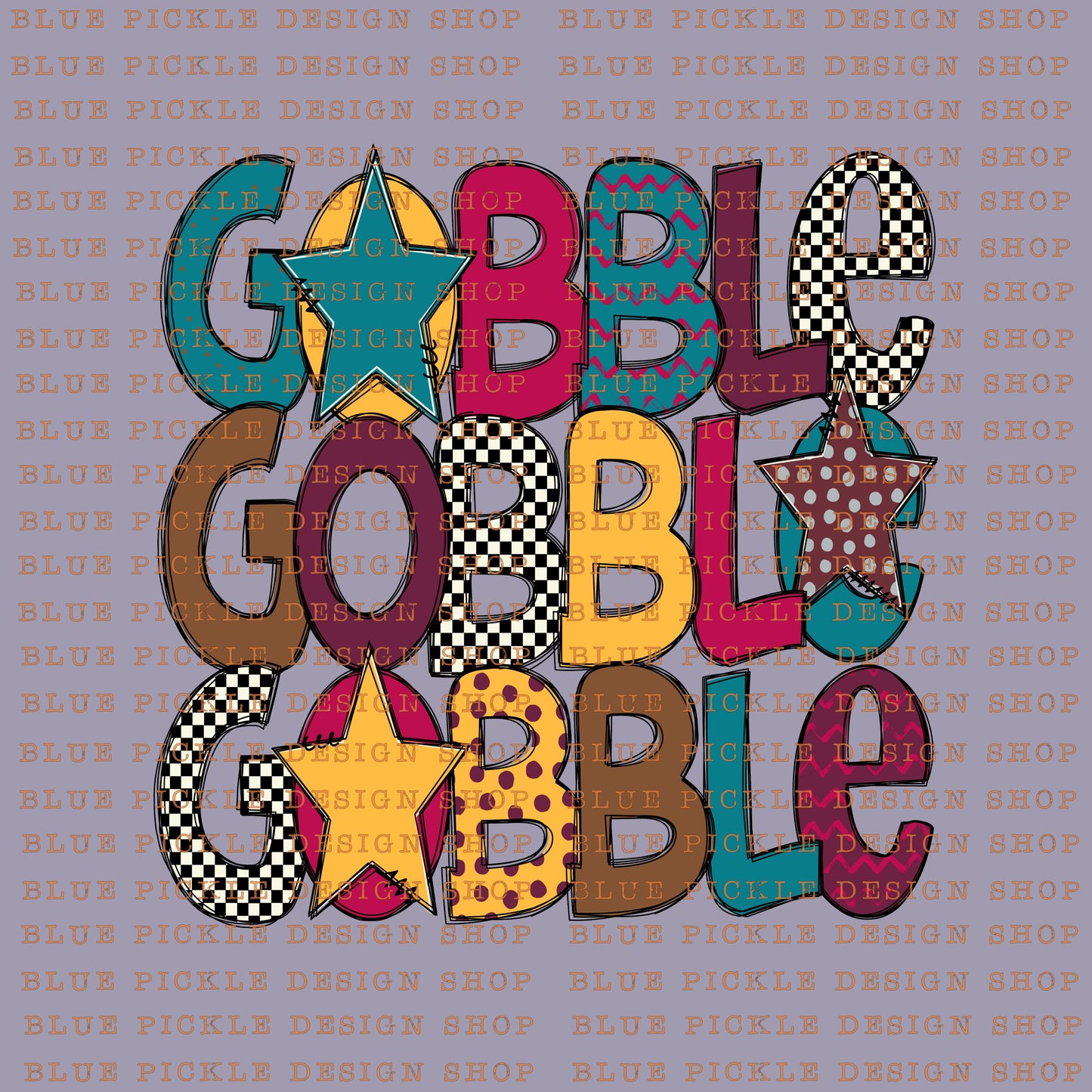 Gobble Stars - DIGITAL DESIGN- INSTANT DOWNLOAD