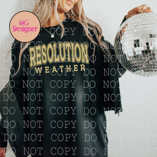 Resolution Weather New Years Eve  - DIGITAL DESIGN- INSTANT DOWNLOAD