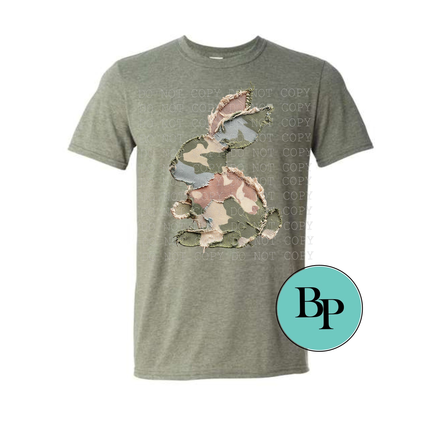 Camo Bunny Faux (fake) Applique design