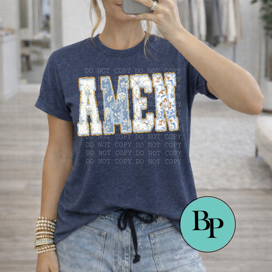 Amen Blue Toile