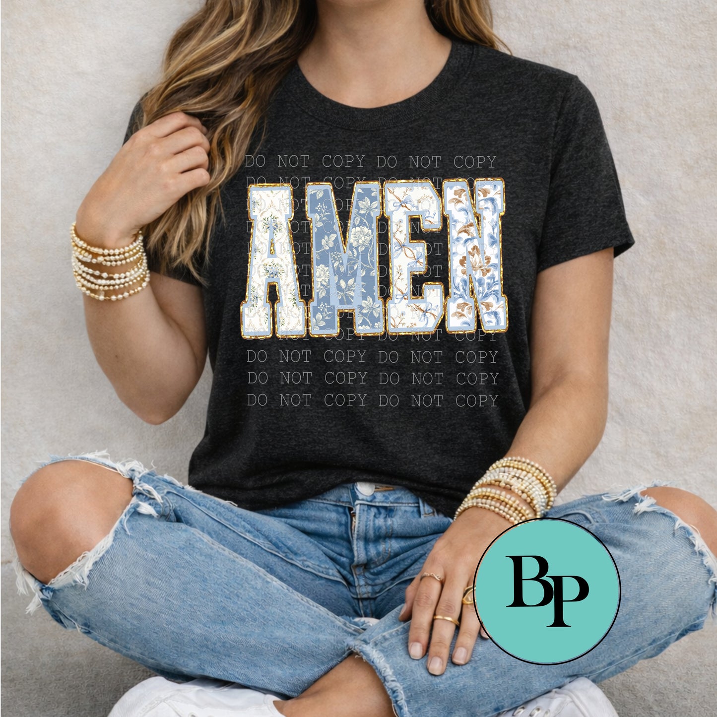 Amen Blue Toile