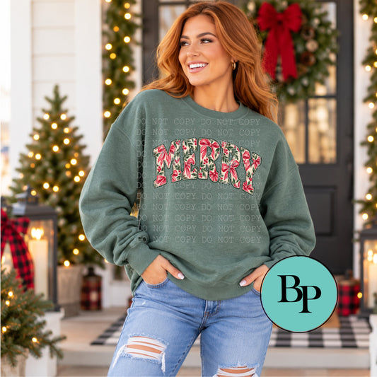 Floral Merry Sweatshirt