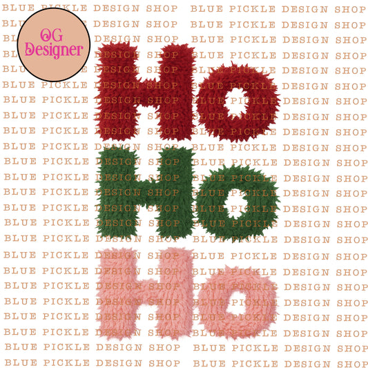Ho Ho Ho (realistic, faux yarn look) -  DIGITAL DESIGN- INSTANT DOWNLOAD