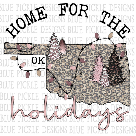 Home for the Holidays Oklahoma - DIGITAL DESIGN- INSTANT DOWNLOAD