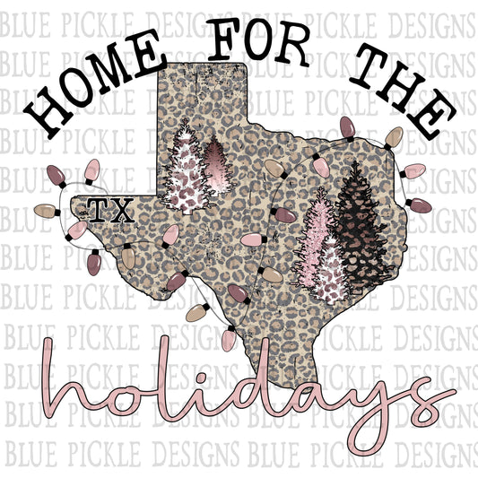 Home for the Holidays Texas - DIGITAL DESIGN- INSTANT DOWNLOAD