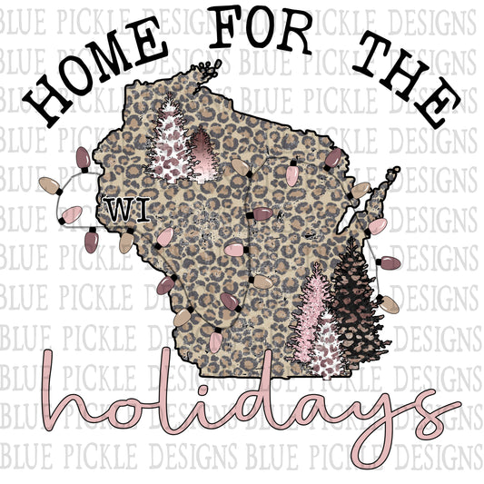 Home for the Holidays Wisconsin- DIGITAL DESIGN- INSTANT DOWNLOAD
