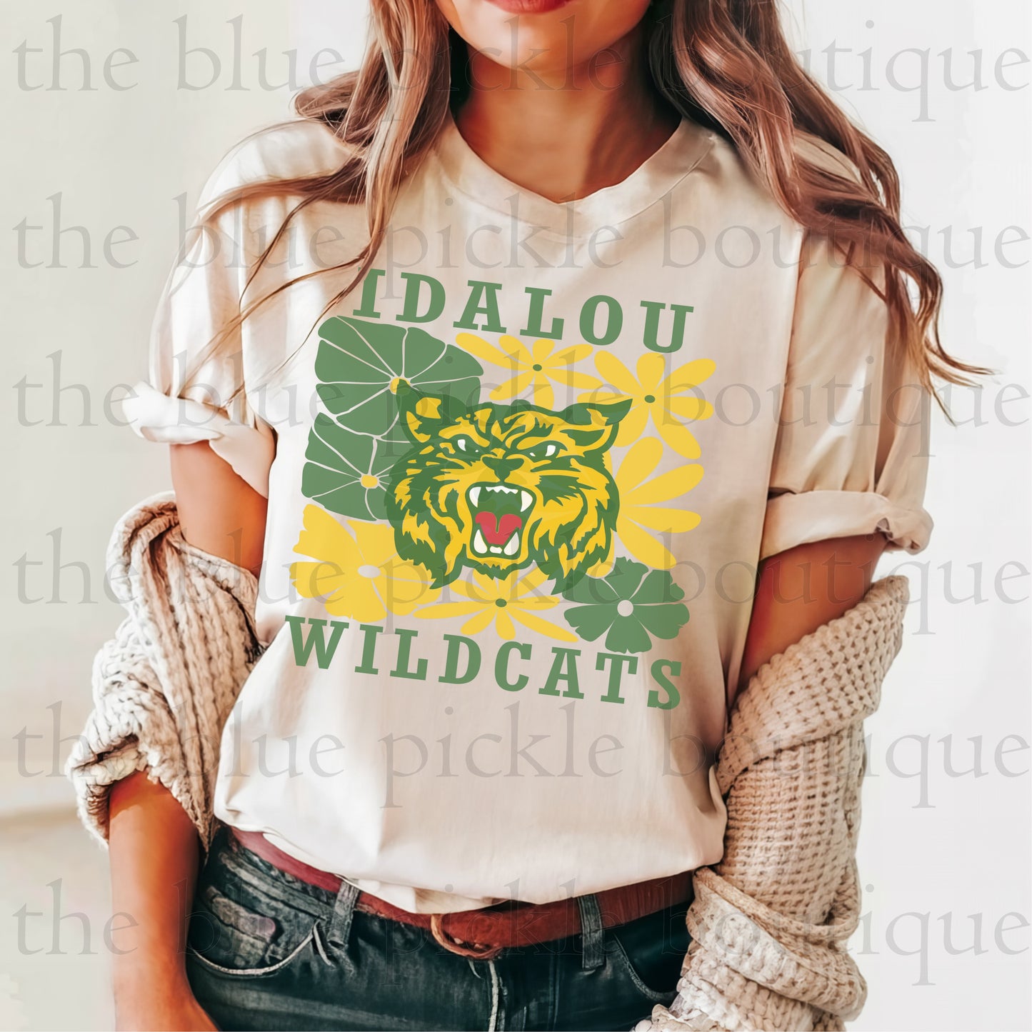 Floral Custom Mascot School Spirit Tee