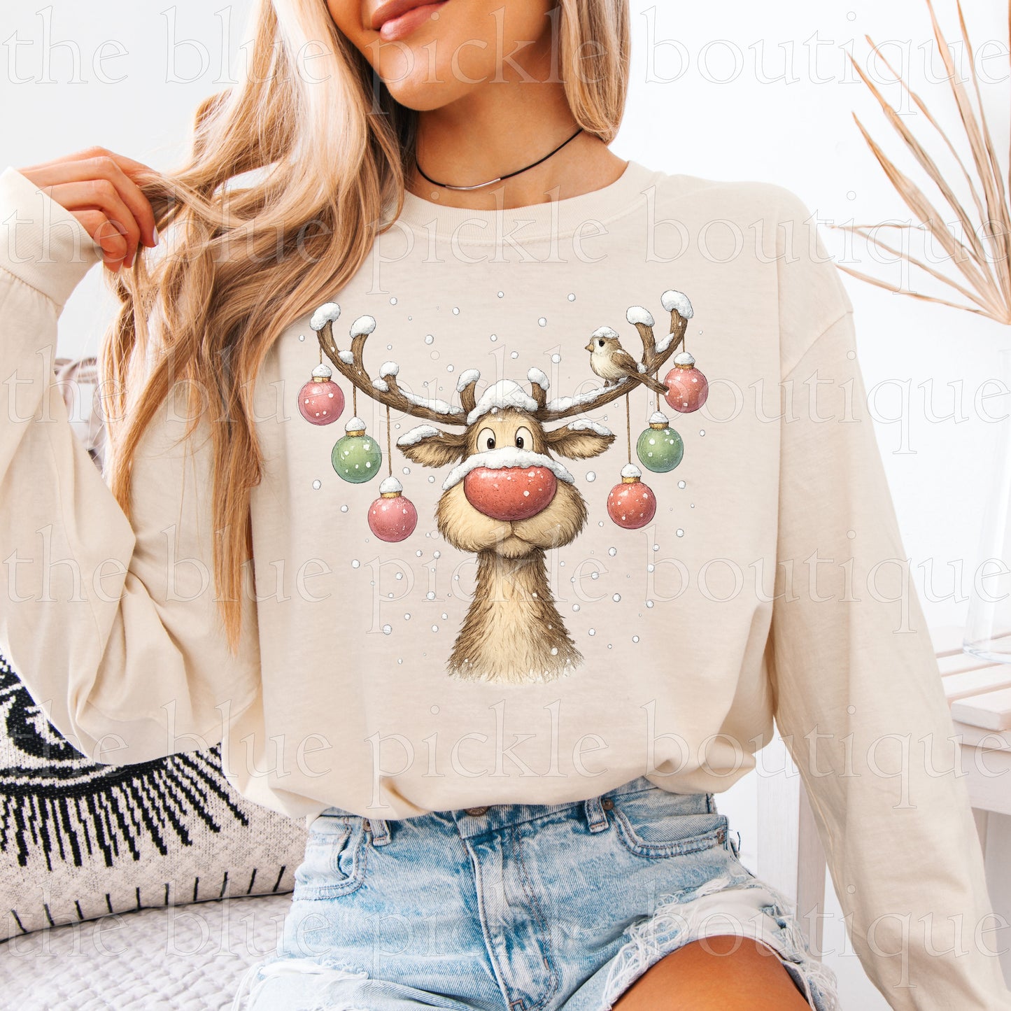 Snowy Reindeer long sleeve