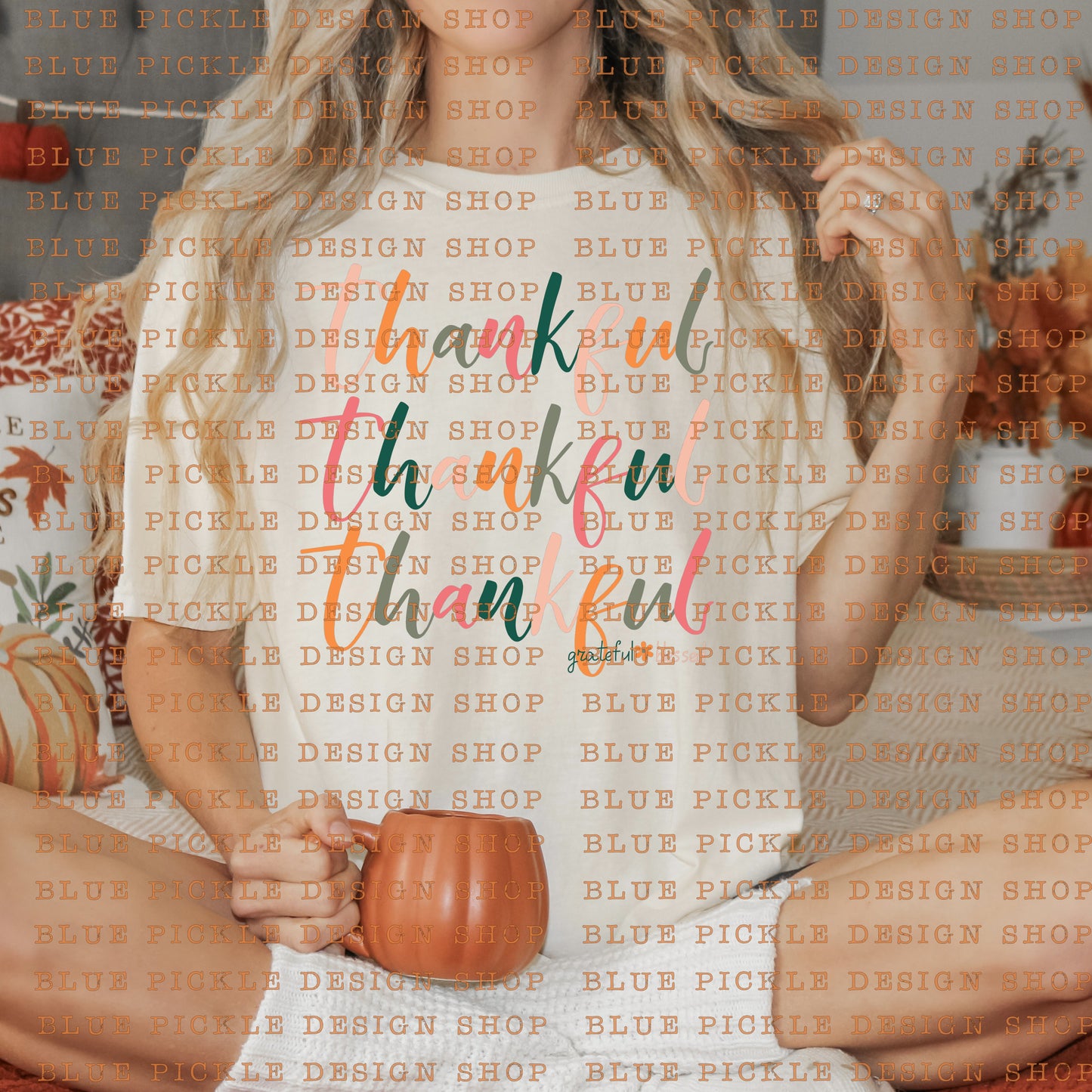 Thankful Stacked grateful blessed - DIGITAL DESIGN- INSTANT DOWNLOAD