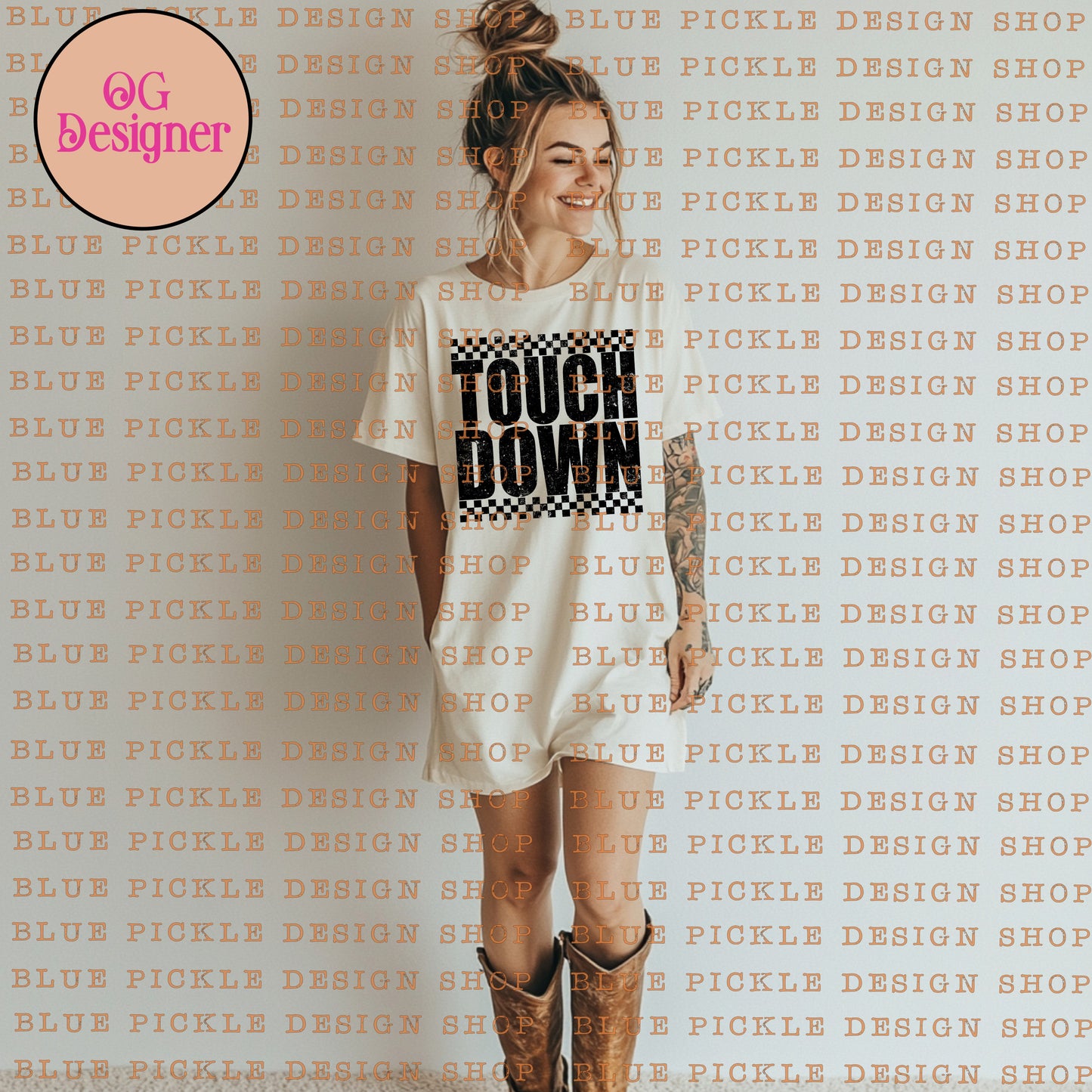 Touchdown Checkered 3 colors  -  DIGITAL DESIGN- INSTANT DOWNLOAD