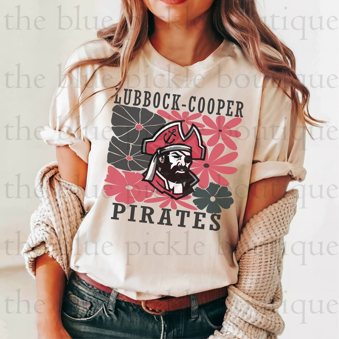 Floral Custom Mascot School Spirit Tee