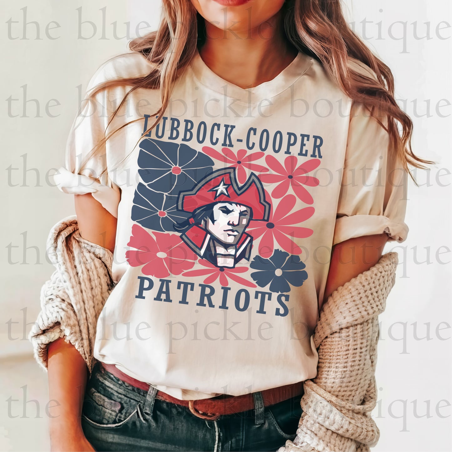 Floral Custom Mascot School Spirit Tee