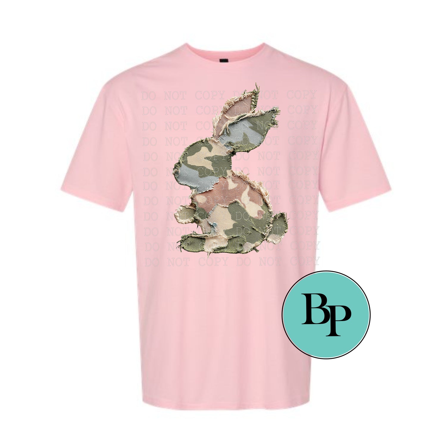 Camo Bunny Faux (fake) Applique design