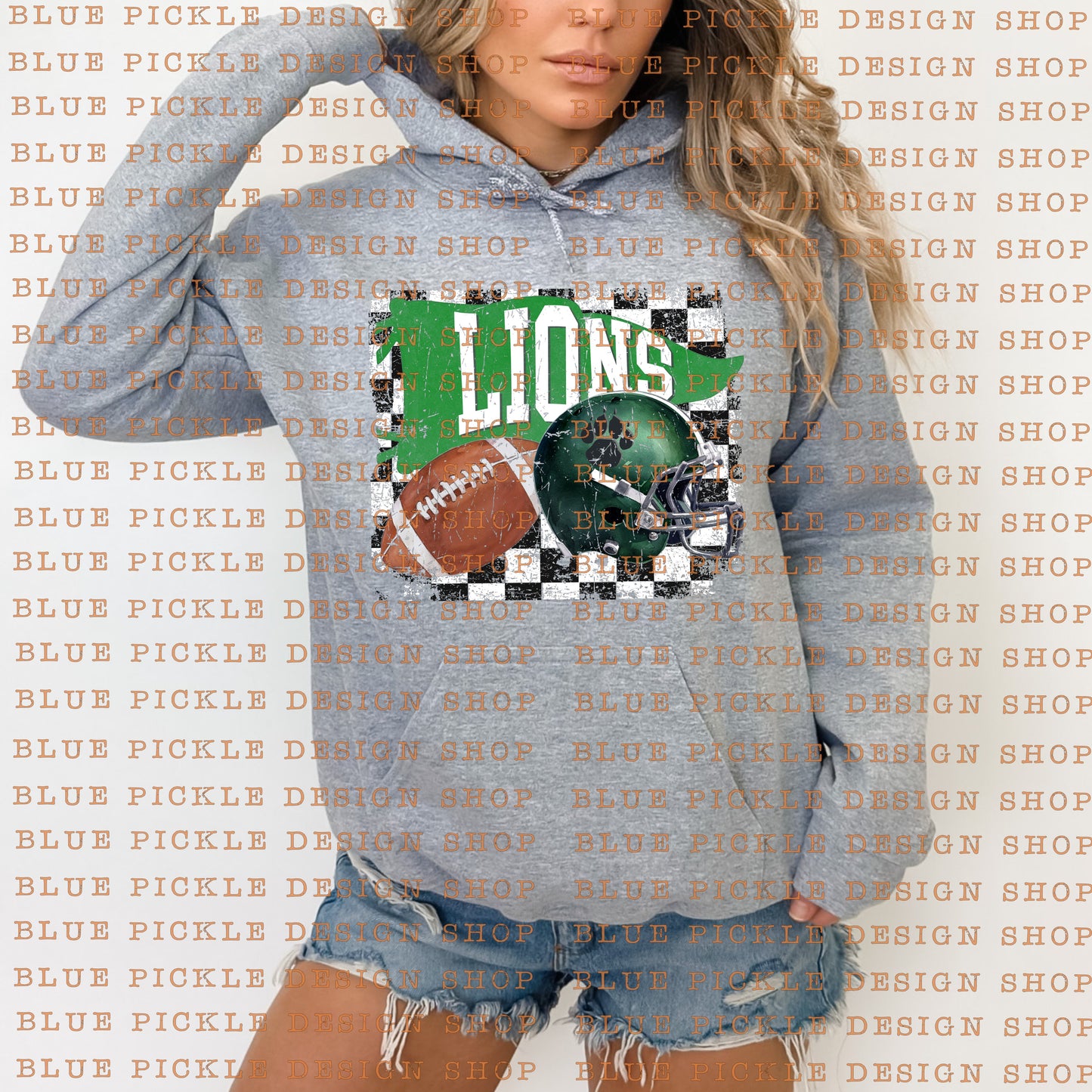 CUSTOM Football Mascot Checkered - DIGITAL DESIGN
