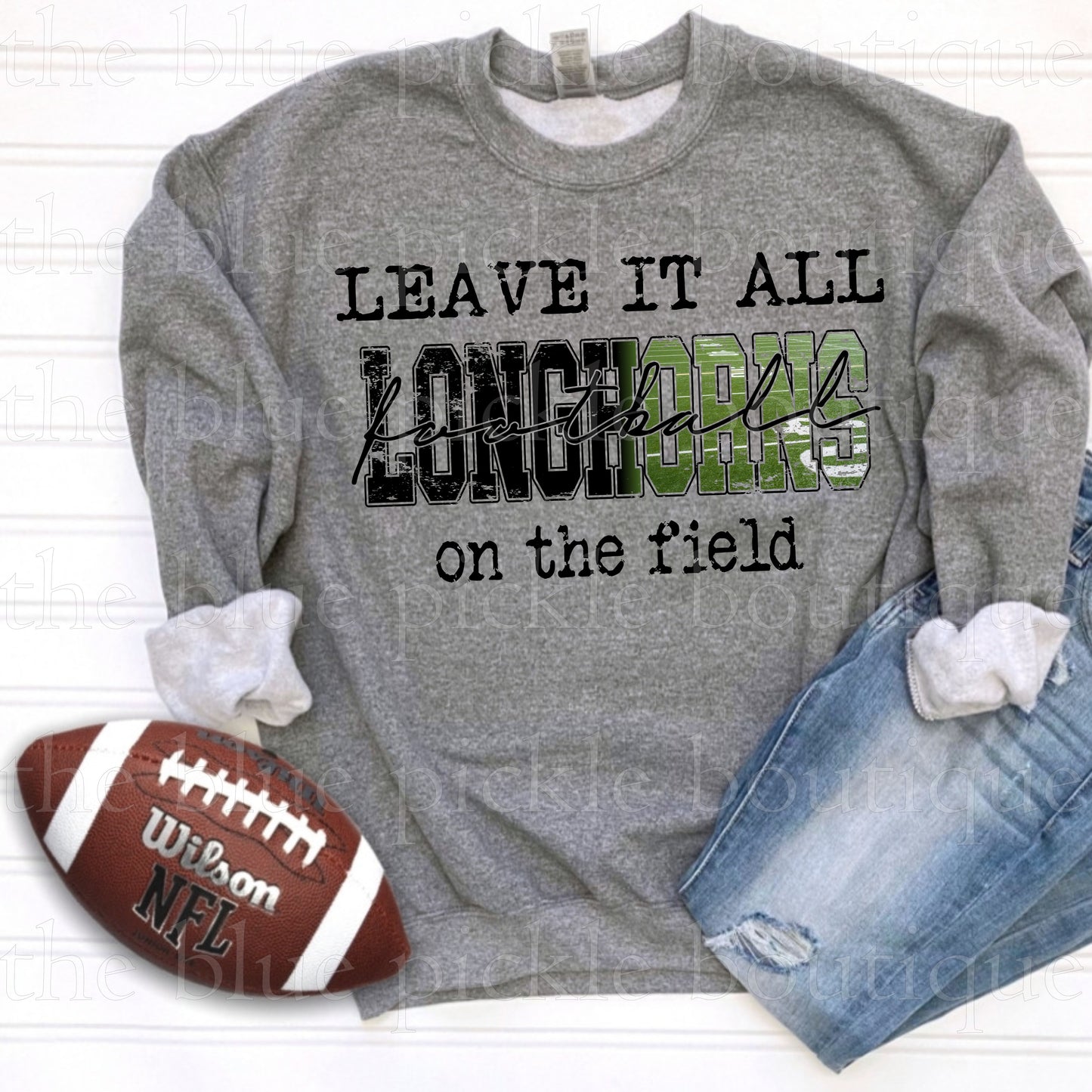 Custom "Leave It All On The Field" Mascot Football tee
