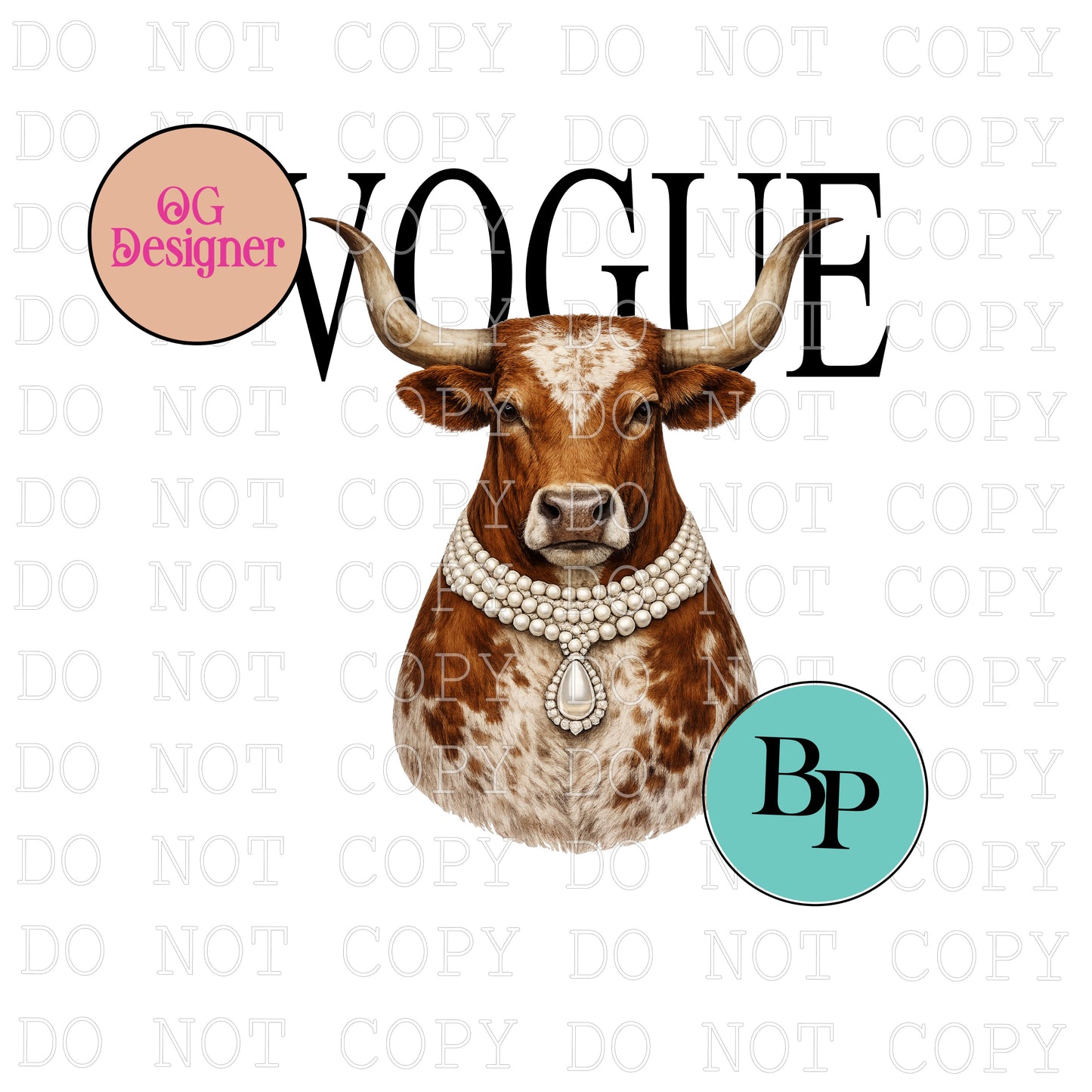CUSTOM Mascot in Pearls & Magazine Design - DIGITAL DESIGN