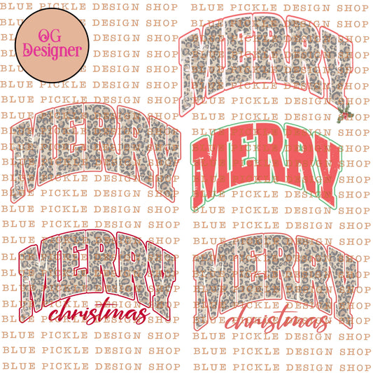 Merry Bundle Leopard Merry Christmas - DIGITAL DESIGN- INSTANT DOWNLOAD