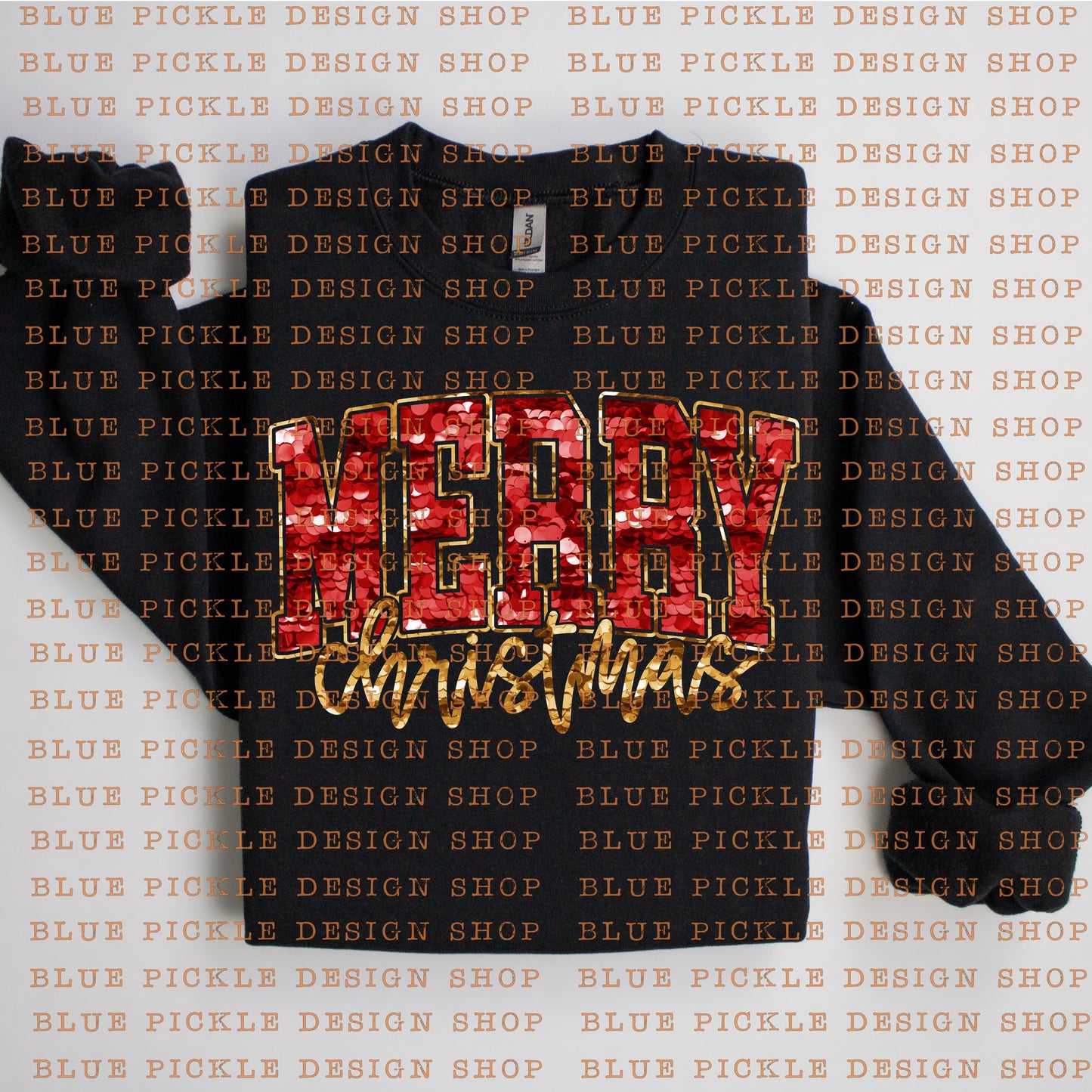 Merry Christmas (and Merry single) Faux Sequins - DIGITAL DESIGN- INSTANT DOWNLOAD