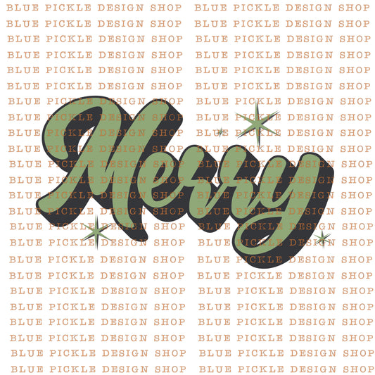 Merry Retro Design in 2 Colors - DIGITAL DESIGN- INSTANT DOWNLOAD