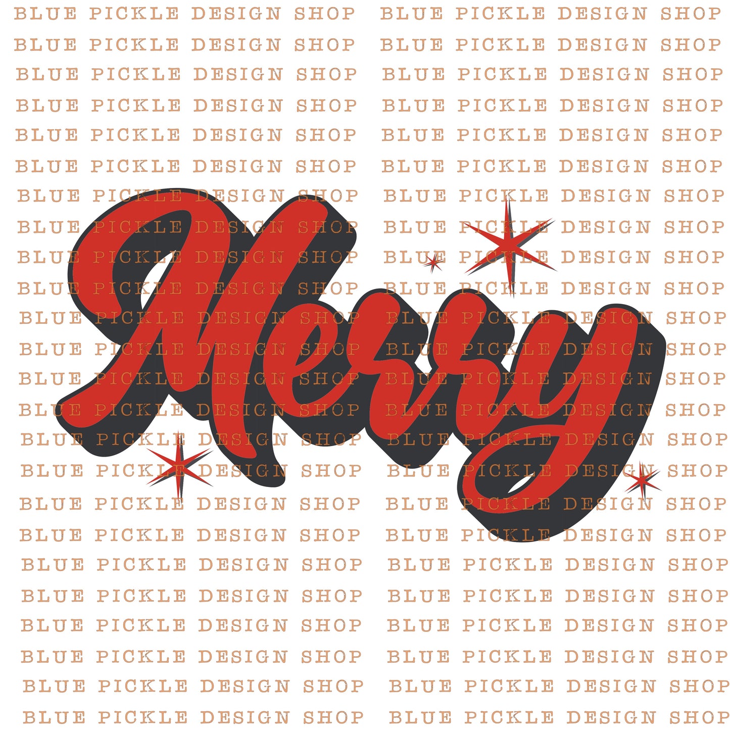 Merry Retro Design in 2 Colors - DIGITAL DESIGN- INSTANT DOWNLOAD