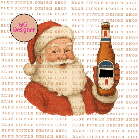 Beer Drinking Santa (michelob) -  DIGITAL DESIGN- INSTANT DOWNLOAD