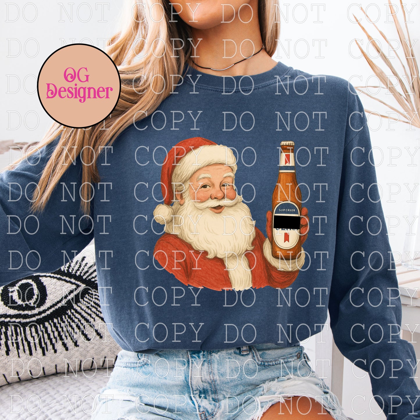 Beer Drinking Santa (michelob) -  DIGITAL DESIGN- INSTANT DOWNLOAD