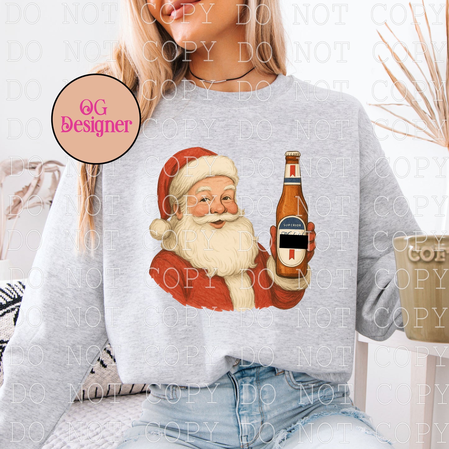 Beer Drinking Santa (michelob) -  DIGITAL DESIGN- INSTANT DOWNLOAD