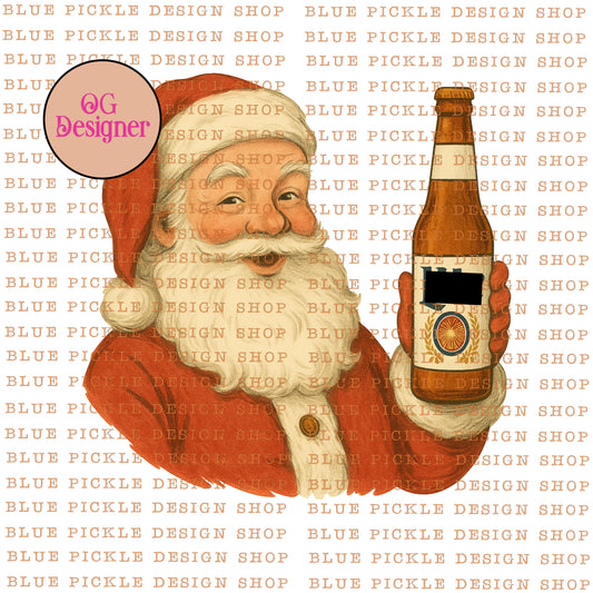Beer Drinking Santa (miller) -  DIGITAL DESIGN- INSTANT DOWNLOAD