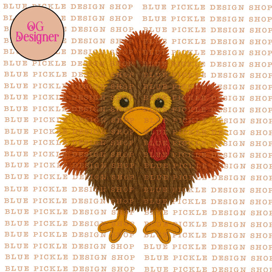 Mini Turkey  (realistic, faux *FAKE* yarn look) -  DIGITAL DESIGN- INSTANT DOWNLOAD