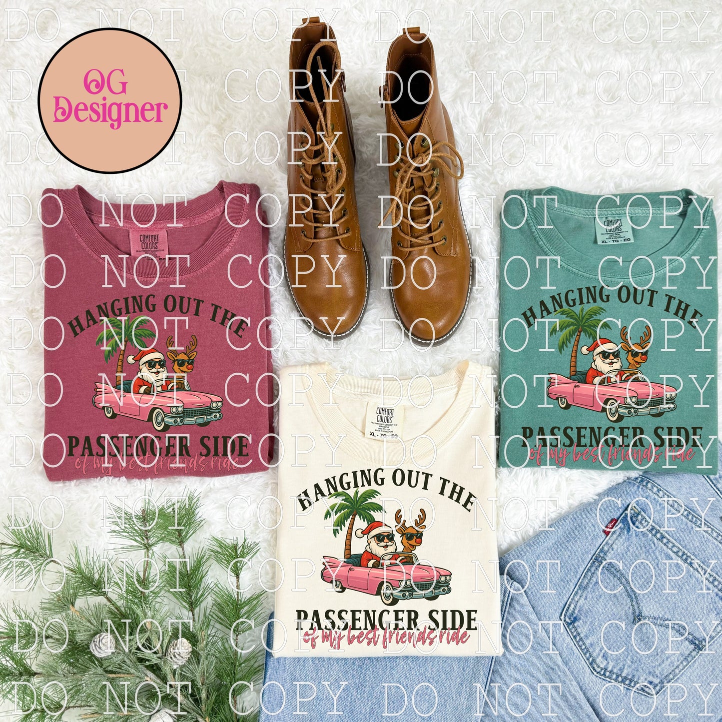 Hanging out the passenger side of my best friends ride Santa  -  DIGITAL DESIGN- INSTANT DOWNLOAD