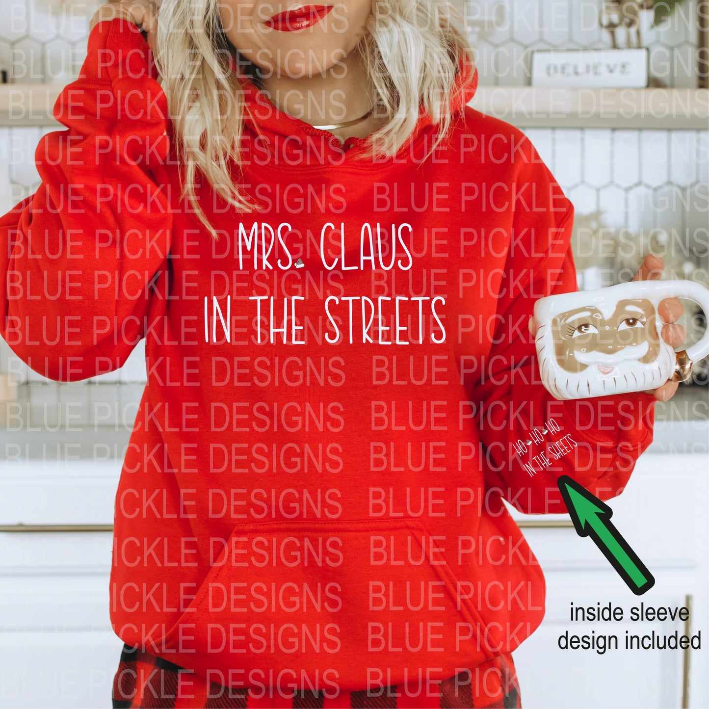 Mrs. Claus in the Streets (SLEEVE) Ho Ho Ho in the sheets - DIGITAL DESIGN- INSTANT DOWNLOAD