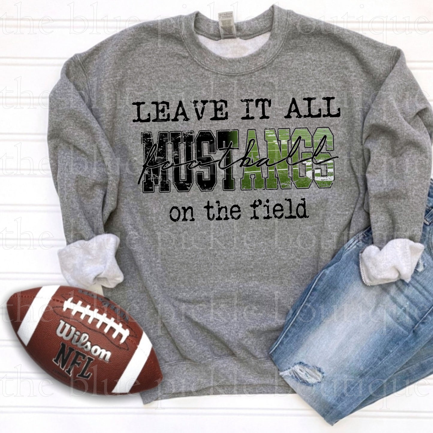 Custom "Leave It All On The Field" Mascot Football tee