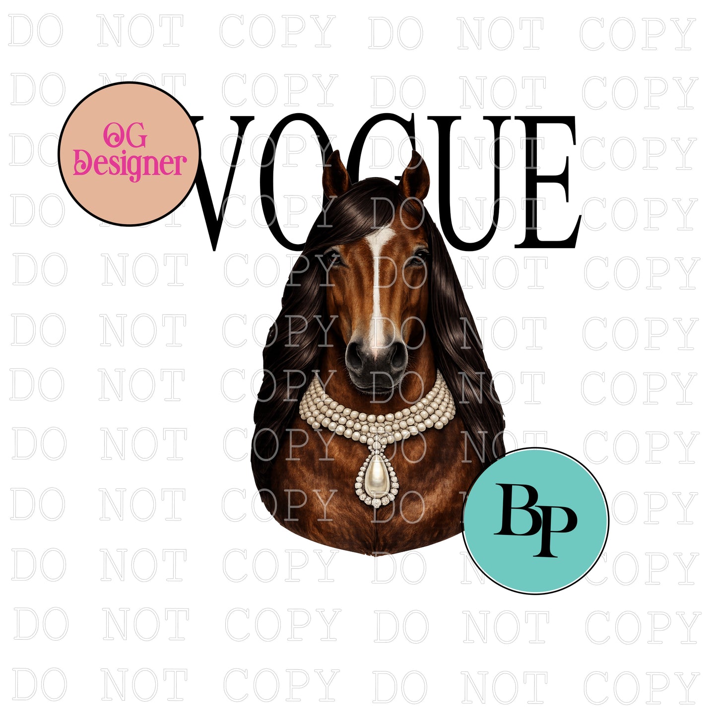 CUSTOM Mascot in Pearls & Magazine Design - DIGITAL DESIGN