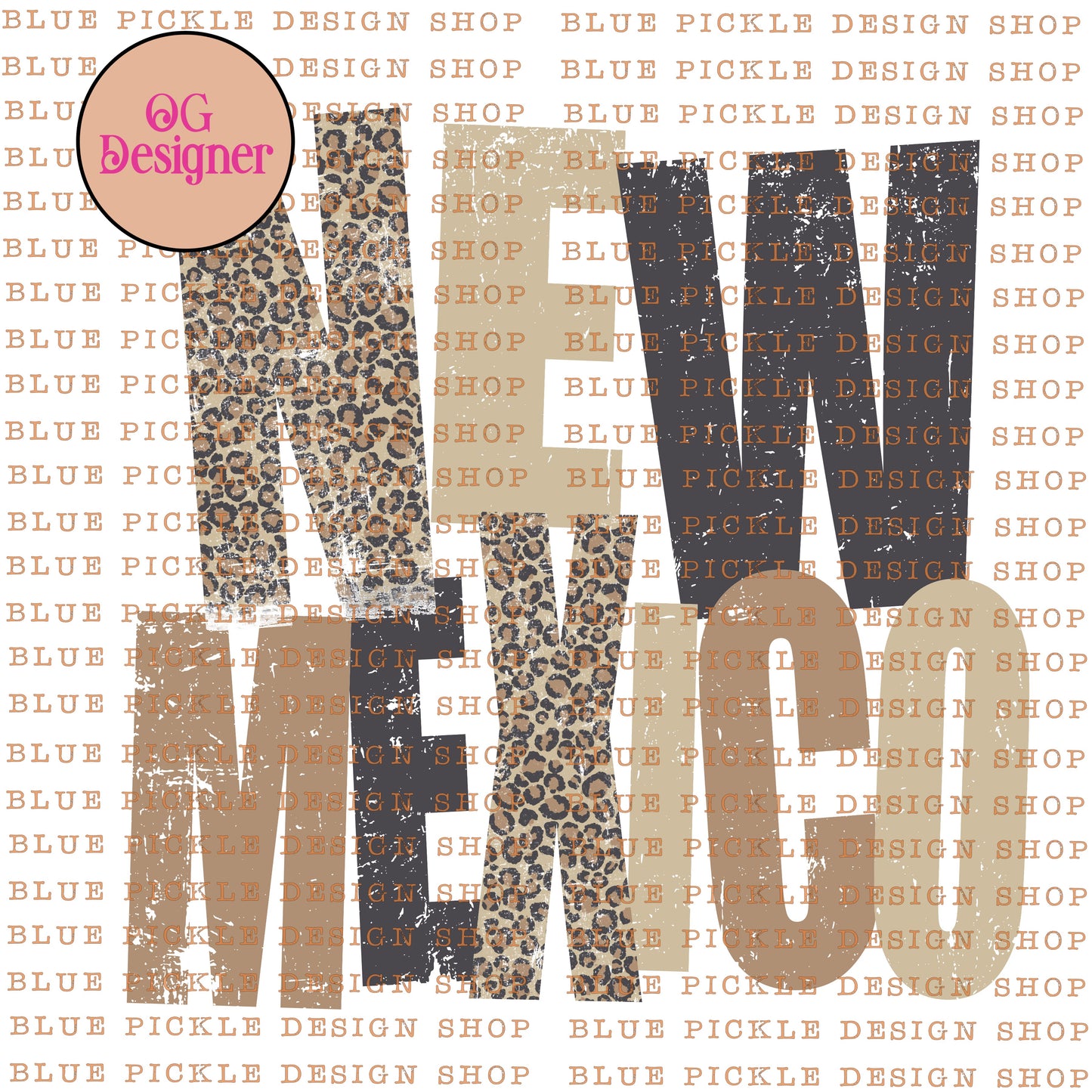 New Mexico Distressed Leopard Neutrals - DIGITAL DESIGN
