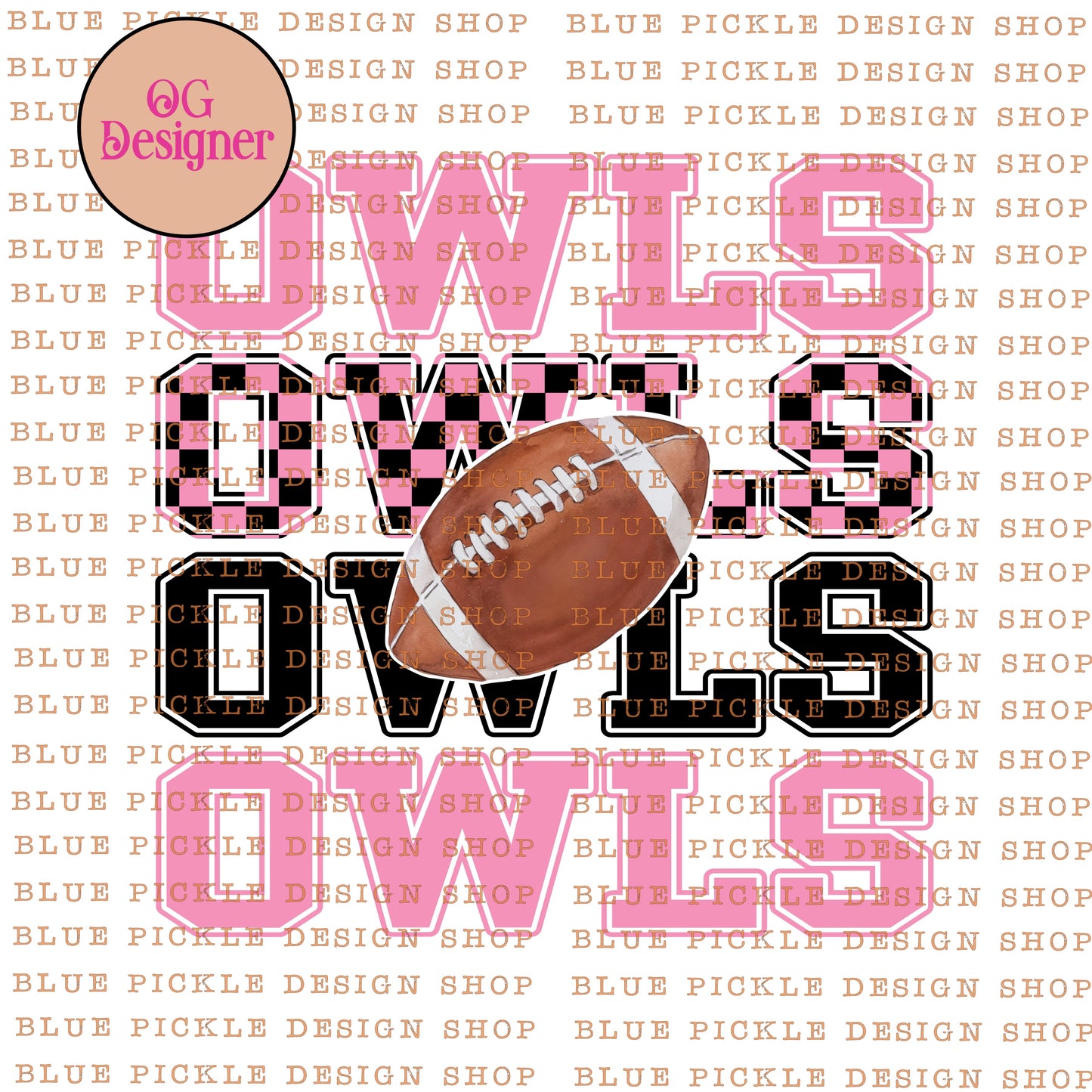 CUSTOM Pink Mascot for October Football - DIGITAL DESIGN