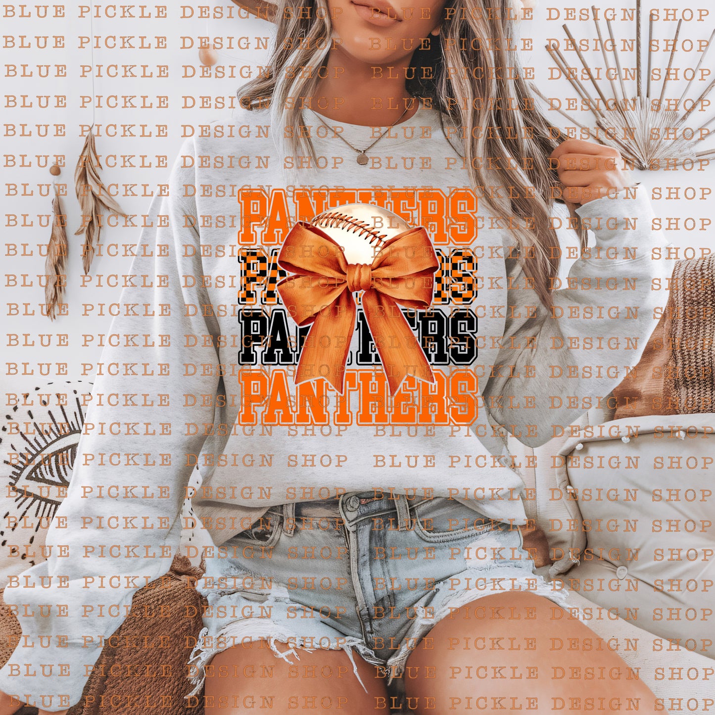 Custom Sports Ball - Mascot Bow/Checkered Tee