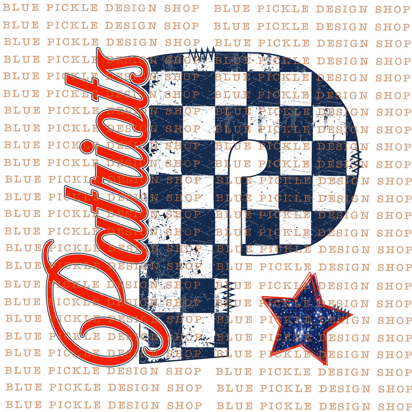 CUSTOM Checkered Star Mascot - DIGITAL DESIGN