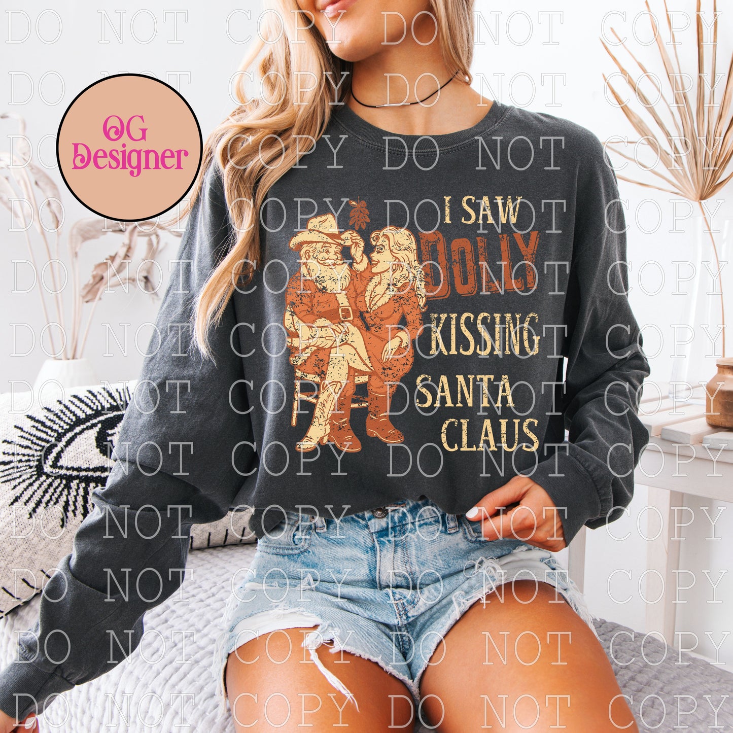 I saw Dolly kissing Santa Claus -  DIGITAL DESIGN- INSTANT DOWNLOAD