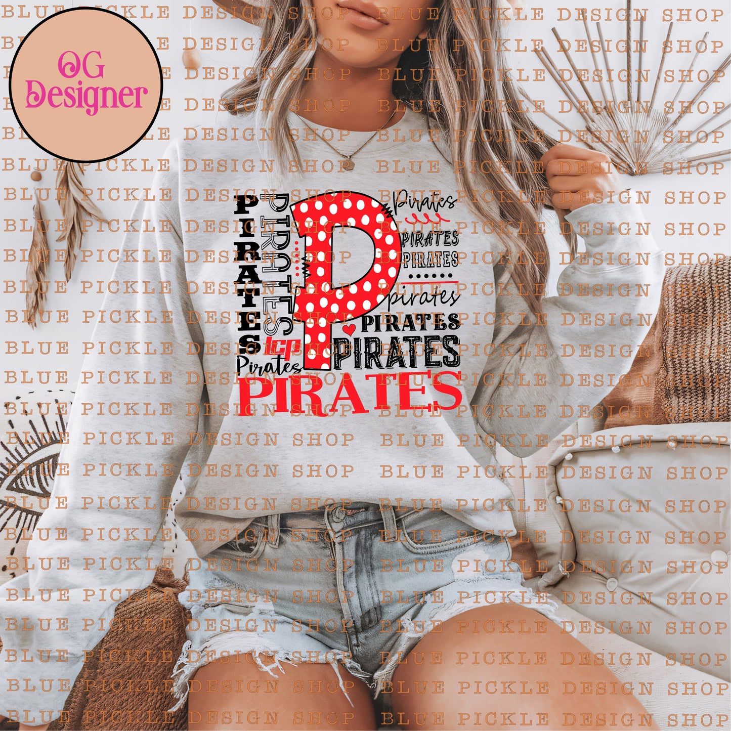 Custom Cutsie Polkadot Mascot Repeat  - DIGITAL DESIGN