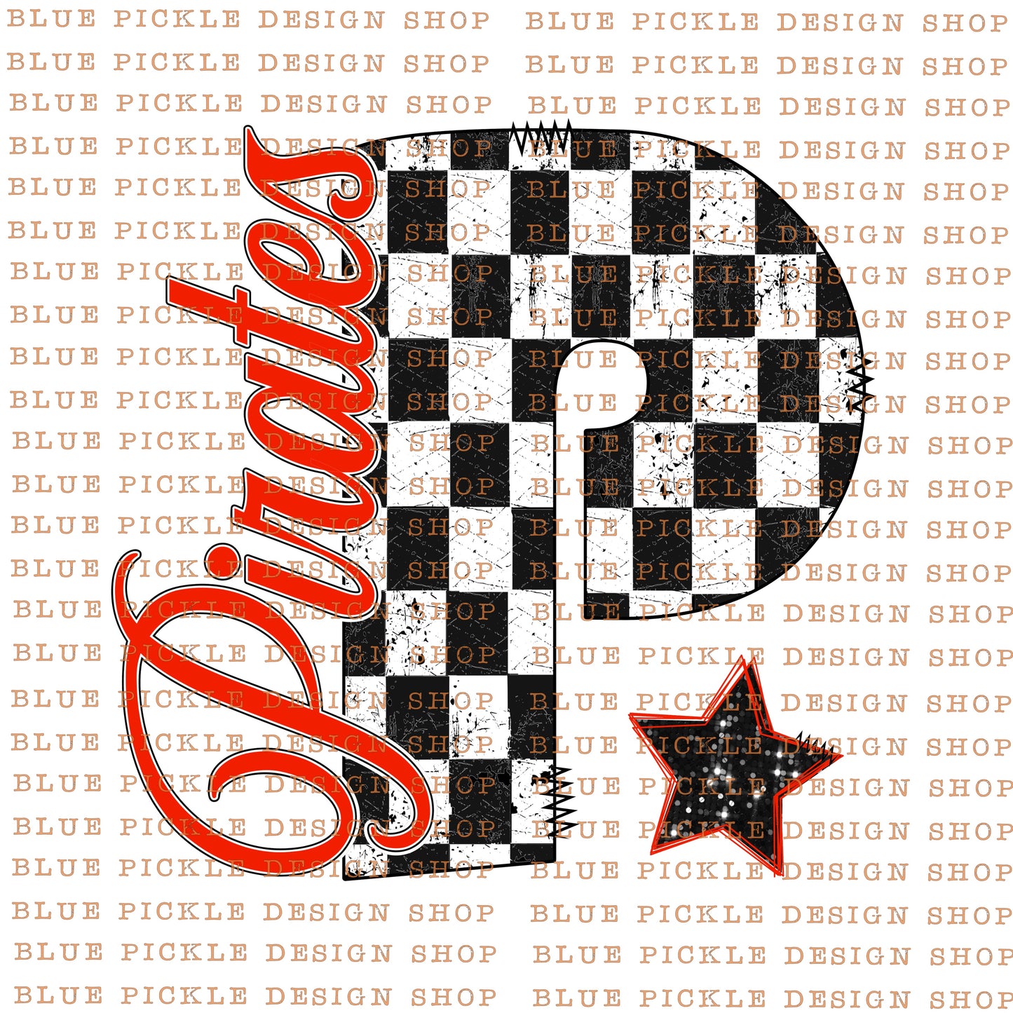 CUSTOM Checkered Star Mascot - DIGITAL DESIGN