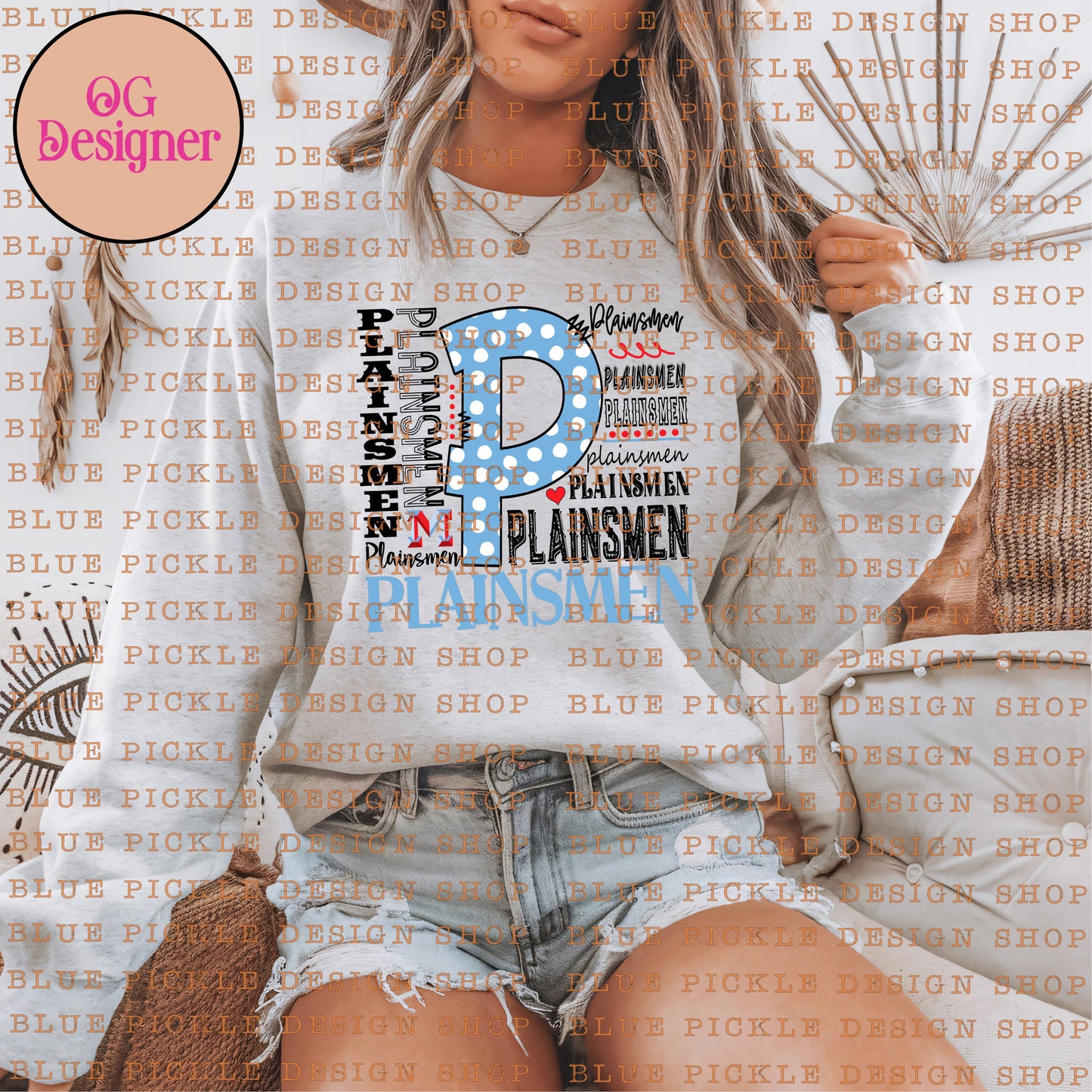 Custom Cutsie Polkadot Mascot Repeat  - DIGITAL DESIGN