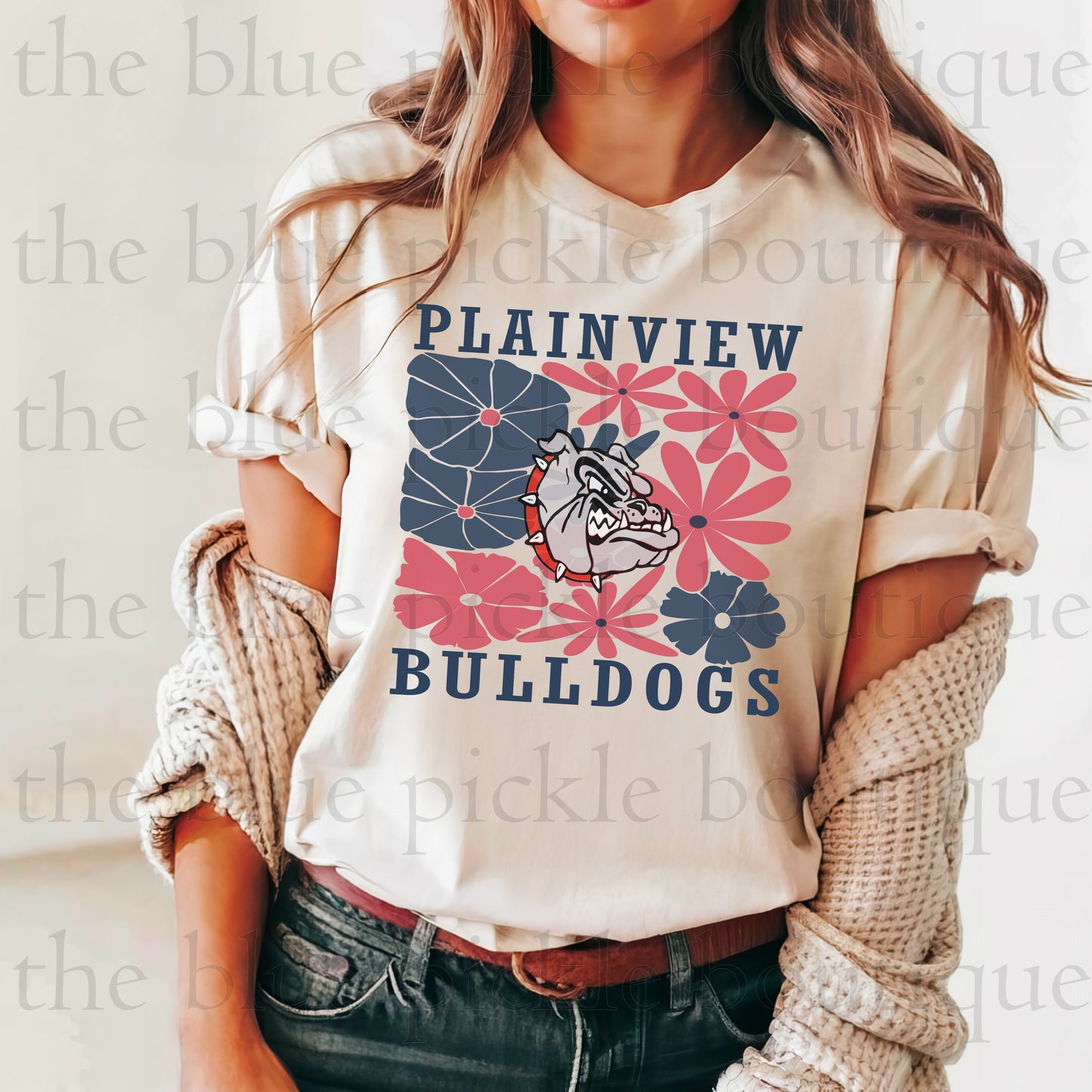 Floral Custom Mascot School Spirit Tee