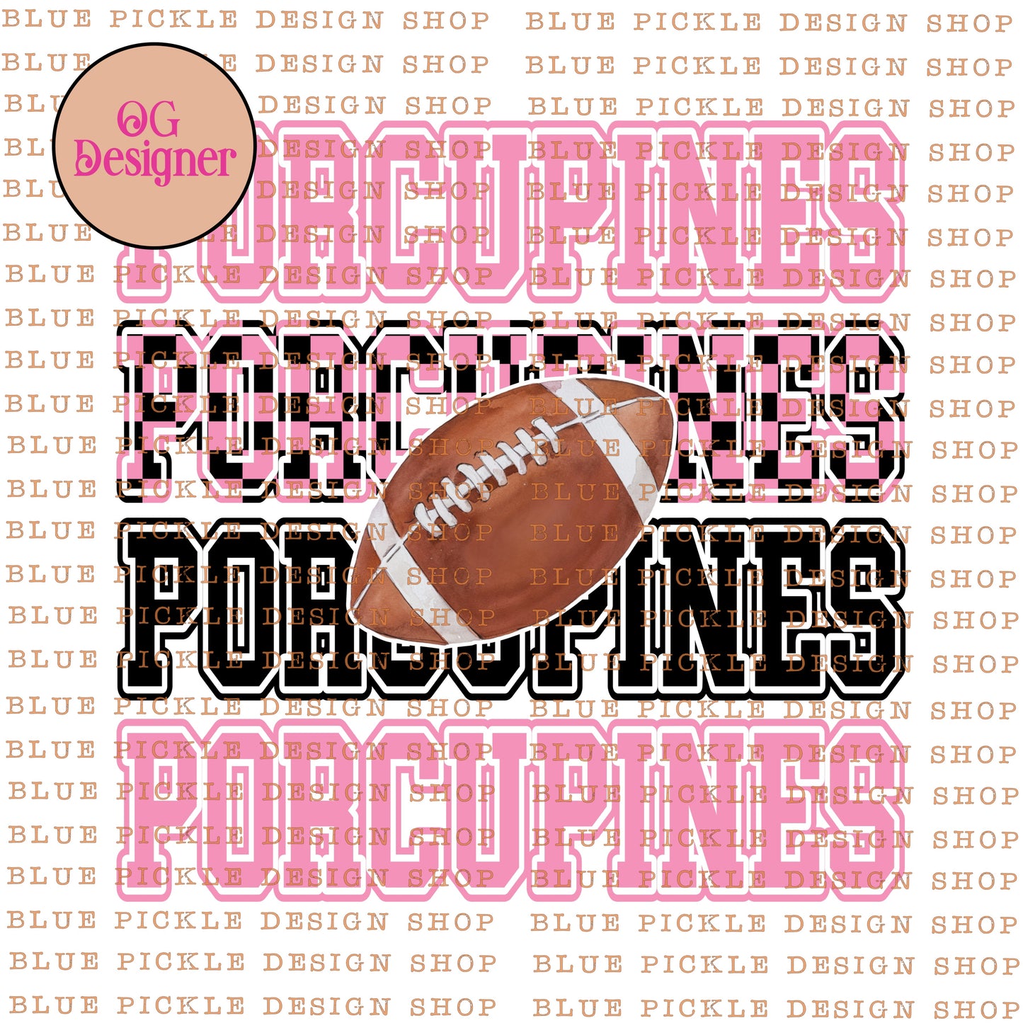 CUSTOM Pink Mascot for October Football - DIGITAL DESIGN