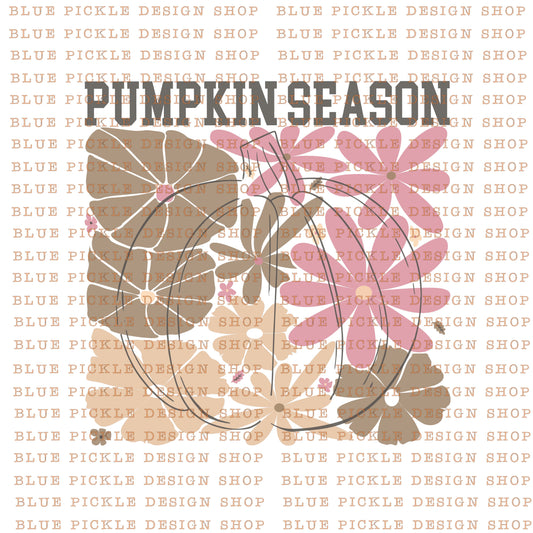 Pumpkin Season Floral - DIGITAL DESIGN- INSTANT DOWNLOAD