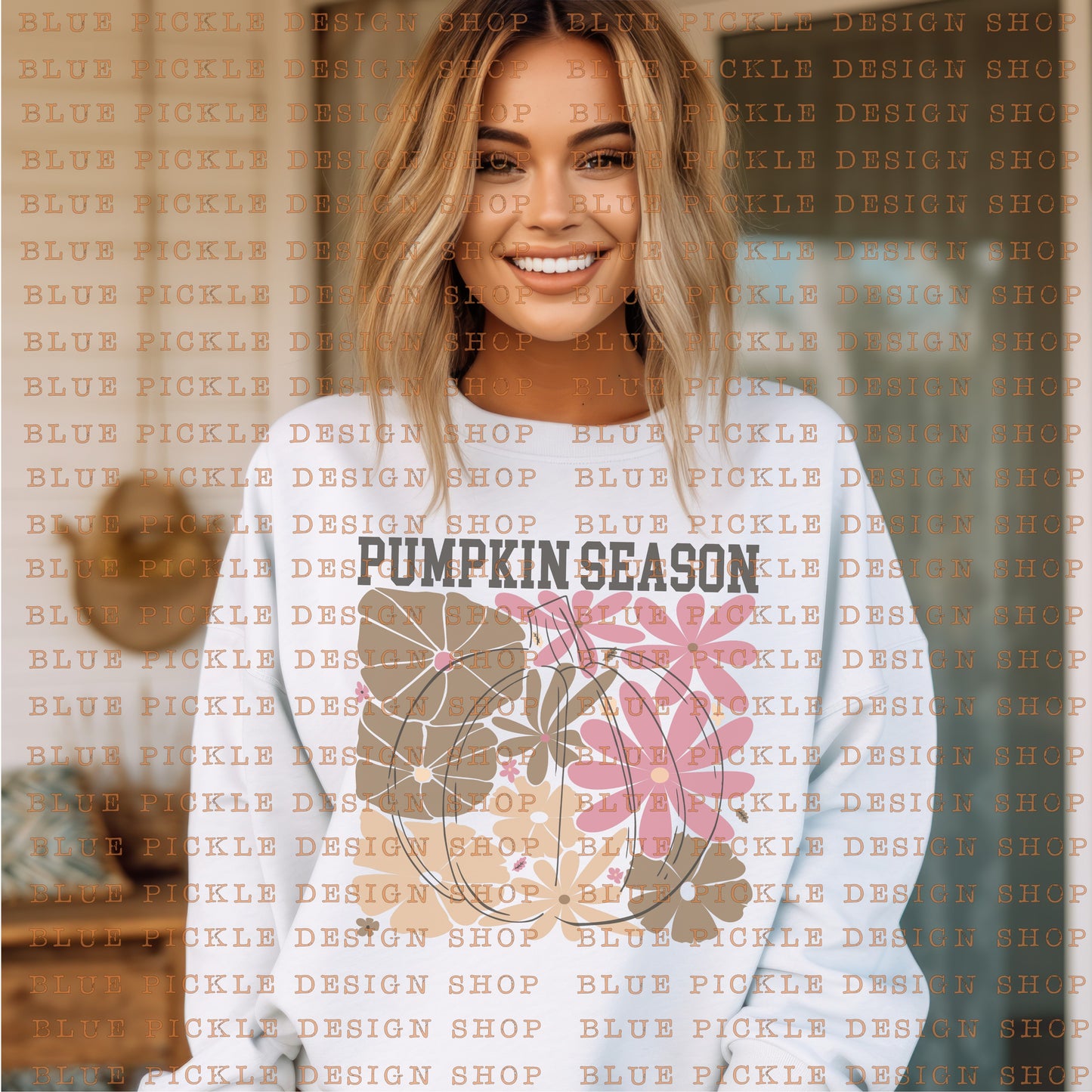 Pumpkin Season Floral - DIGITAL DESIGN- INSTANT DOWNLOAD