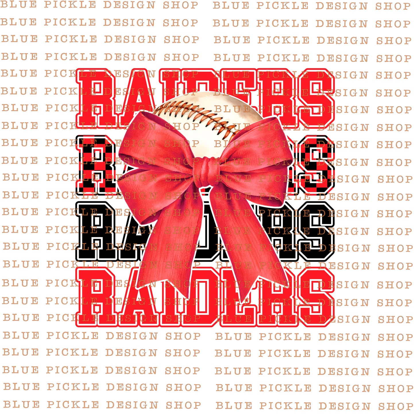 CUSTOM HALF BASEBALL BOW MASCOT - DIGITAL DESIGN