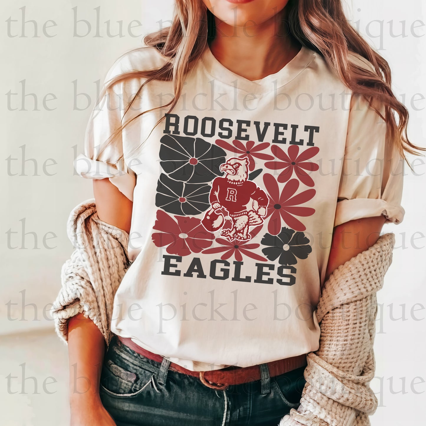 Floral Custom Mascot School Spirit Tee