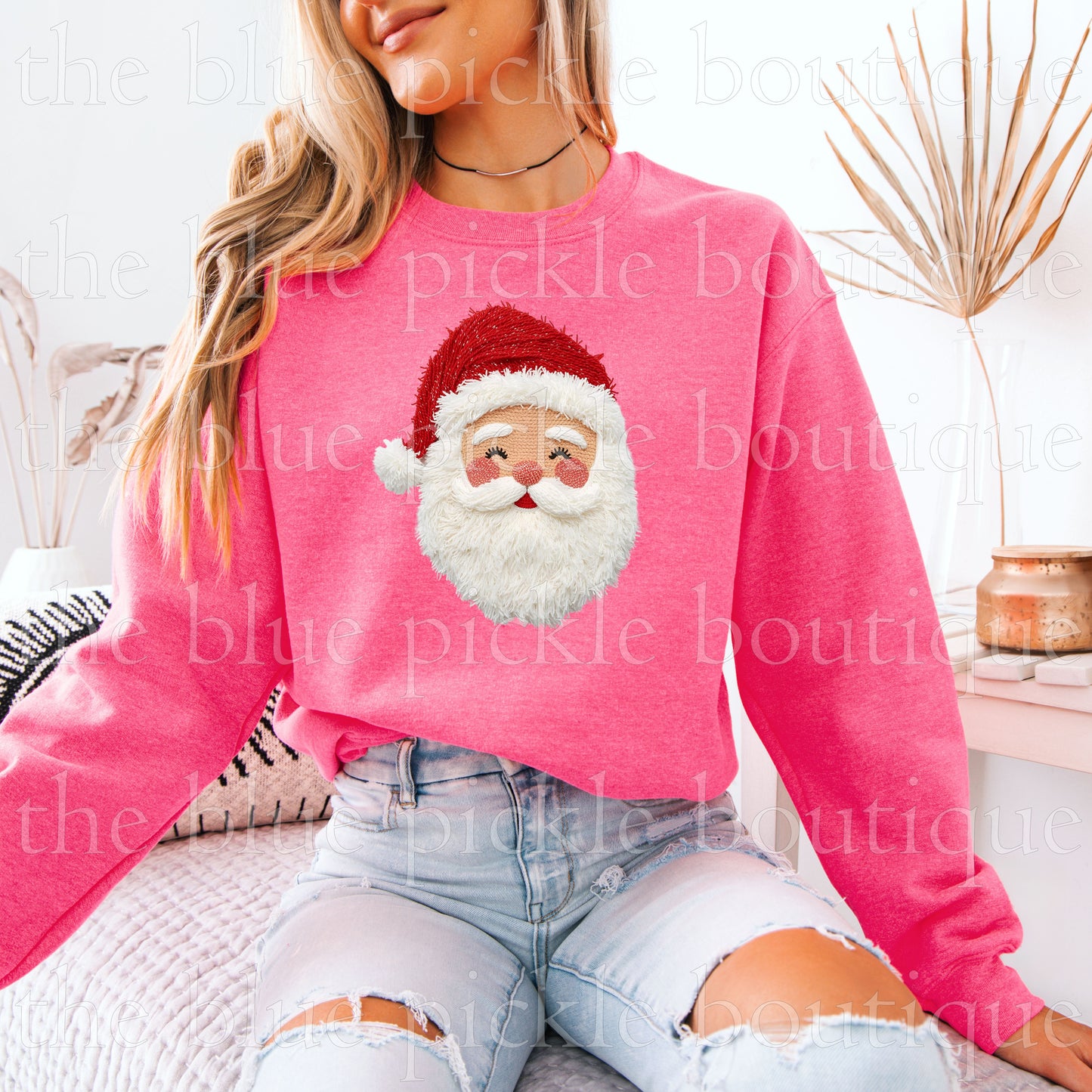 Smiling Santa - faux *FAKE* realistic yarn look