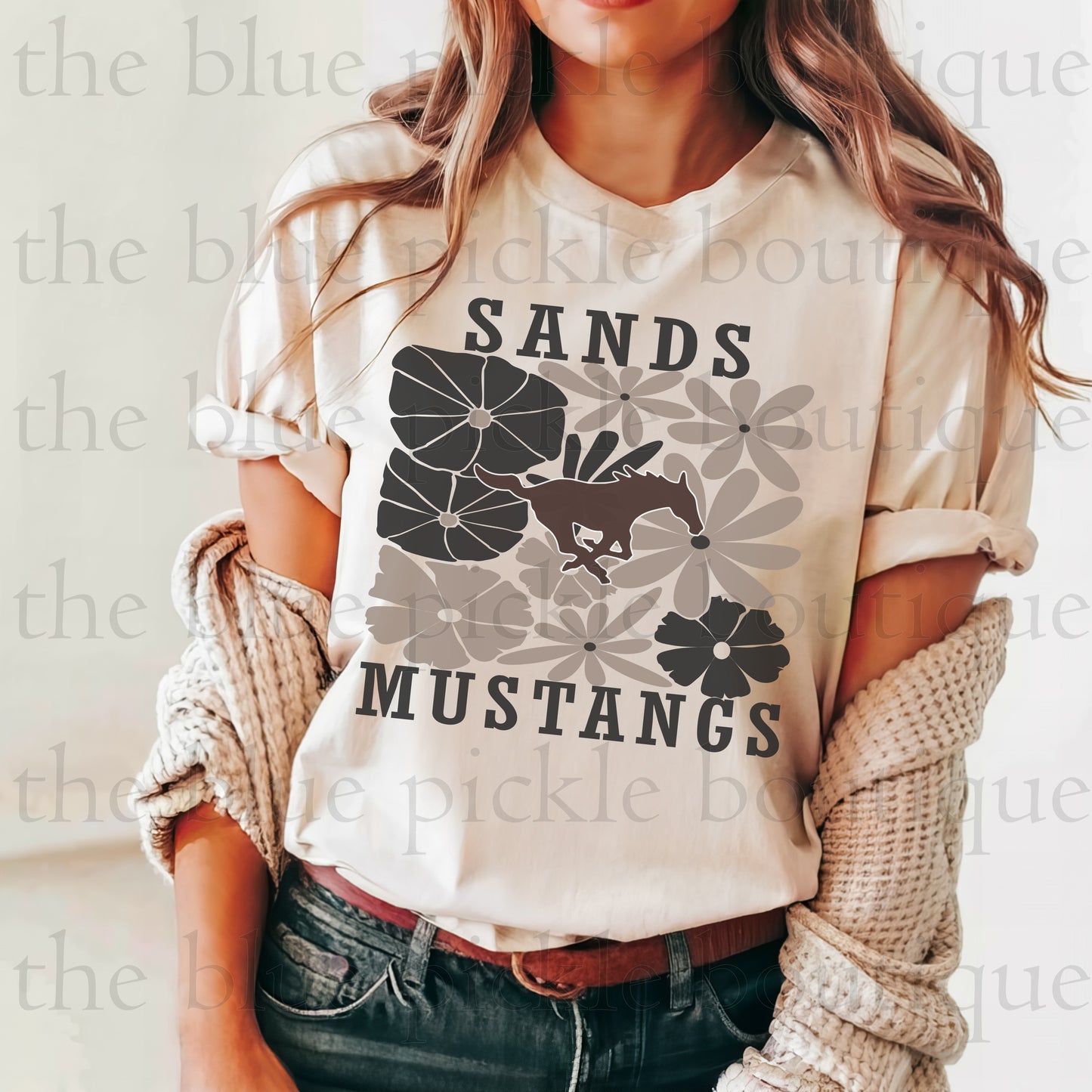 Floral Custom Mascot School Spirit Tee